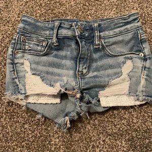 American eagle light wash shorts